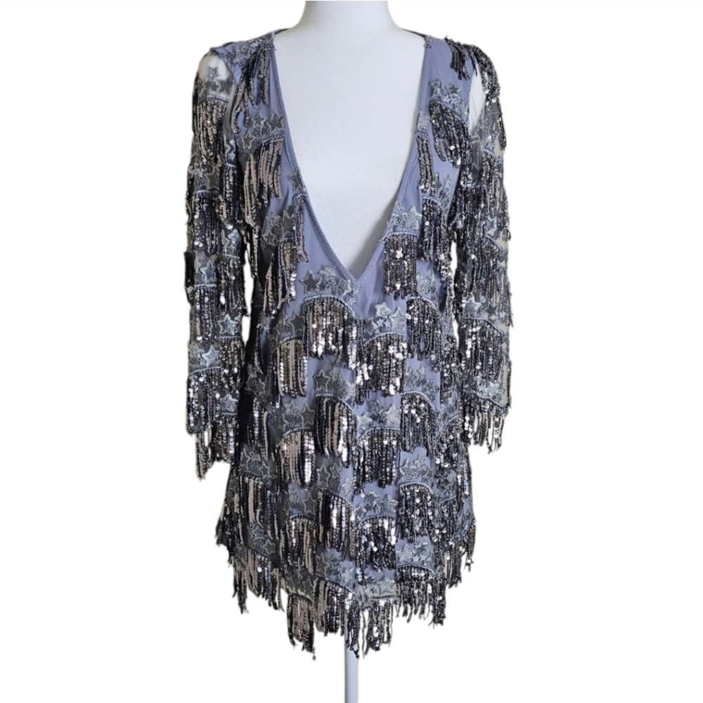 For Love & Lemons - Etoile Sequin Fringe Dress, SZ S, in excellent condition - Picture 3 of 14